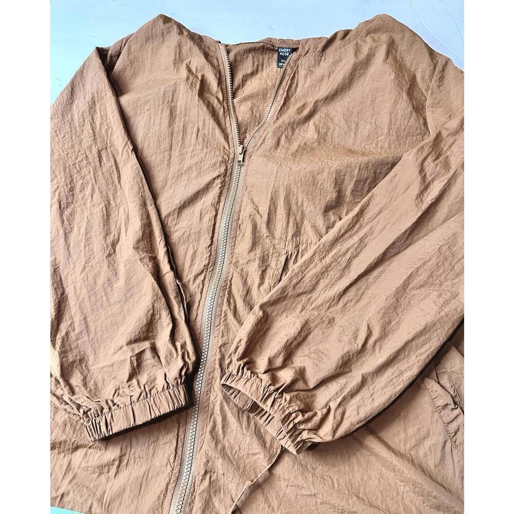 Emery Rose Woman’s Brown Lightweight Jacket with Hood 2XL - Picture 10 of 15
